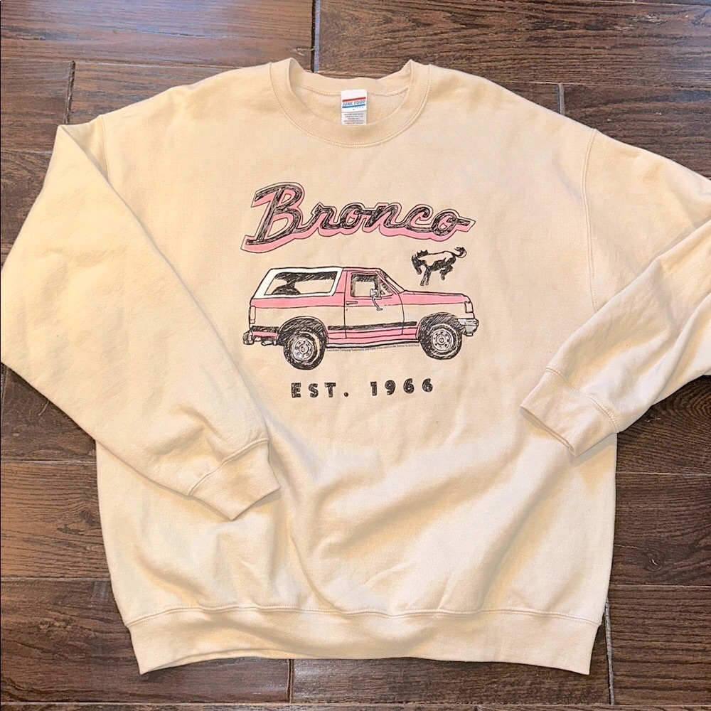 Junk food unisex 1966 Bronco flea market fleece crew sweatshirt size large - Picture 2 of 7